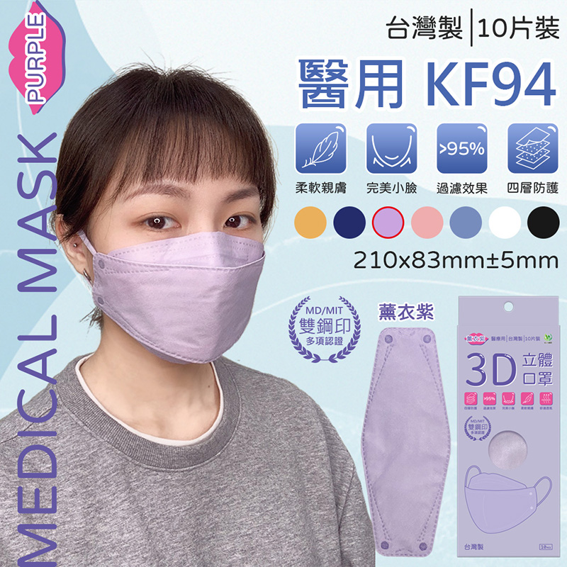 【旺昌】韓版KF94醫用四層口罩10片/盒 醫療口罩/立體口罩/成人口罩