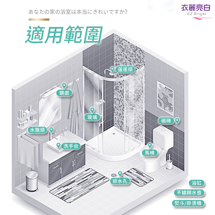 【衣麗亮白】亮晶晶水垢剋星泡沫清潔劑