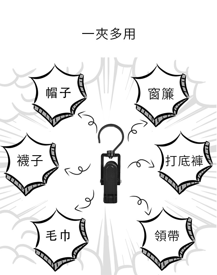 可旋轉衣帽襪收納夾 晾衣夾/曬衣夾