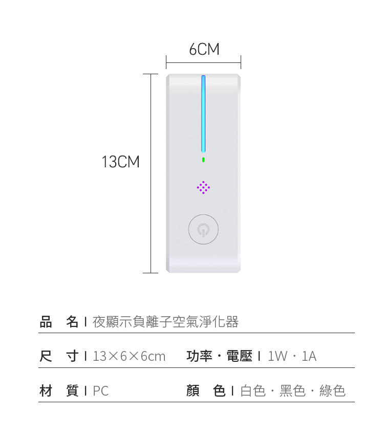       【CS22】迷你負離子空氣淨化器(插頭式)
