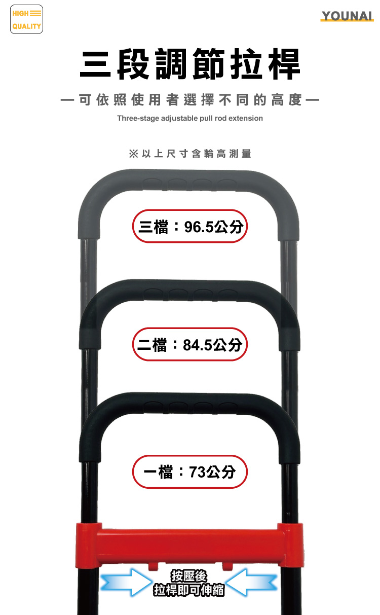 【ONE HOUSE】優奈變形二合一折疊平板手推車-煞車款 OH-L302