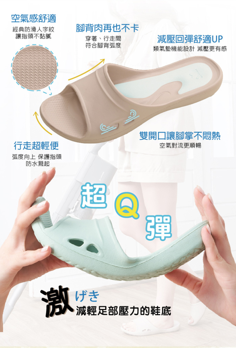 【維諾妮卡】台灣製防滑嚴選Q彈EVA減壓家居室內拖鞋