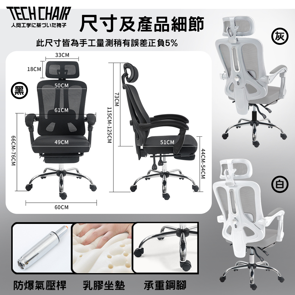 7D極致舒適人體工學椅/電腦椅/辦公椅/書桌椅/電競椅