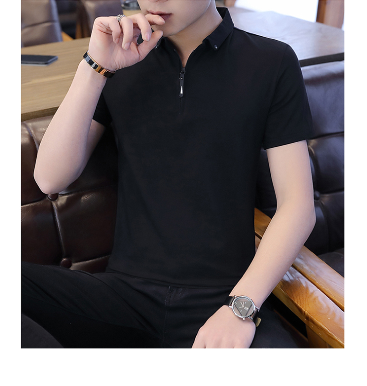 型男時尚吸濕排汗拉鍊領口POLO衫-3色可選 L-4XL