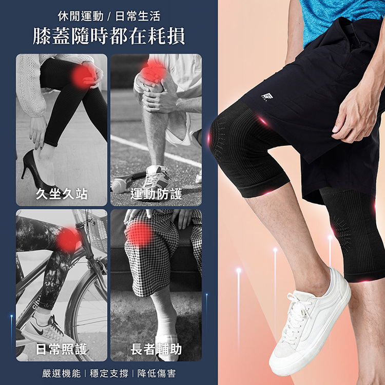 【GIAT】石墨烯遠紅外線男女適用彈力護具 護膝/護肘/護踝套 穩定關節