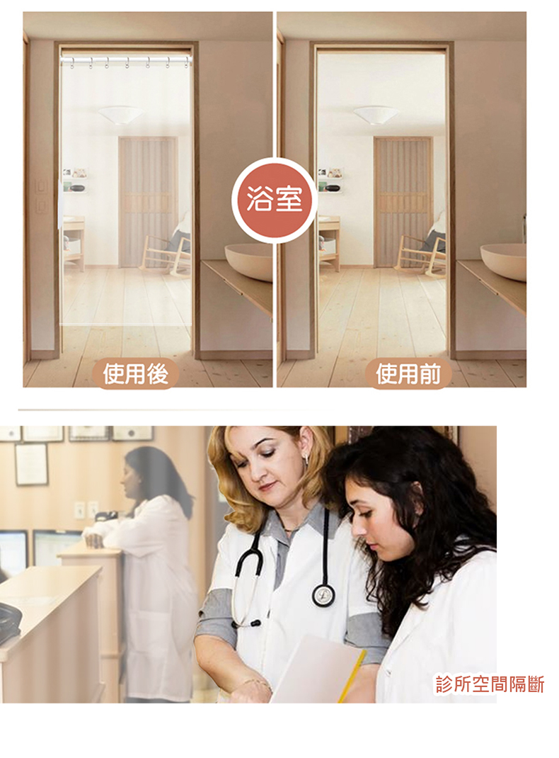 全透明加厚防水防霉浴簾拉簾 速乾科技 可手洗 PEVA環保材質 (兩種尺寸)