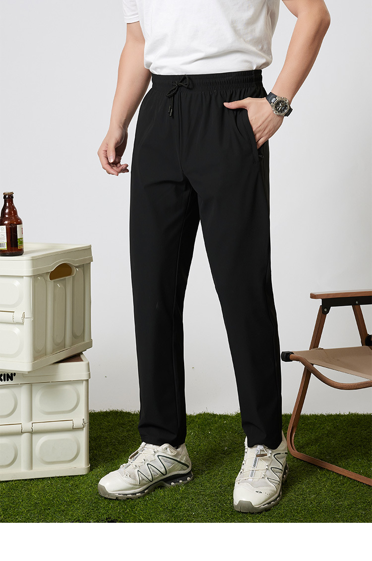 男女可穿涼感冰絲速乾褲透氣彈性運動褲 L-4XL 3色