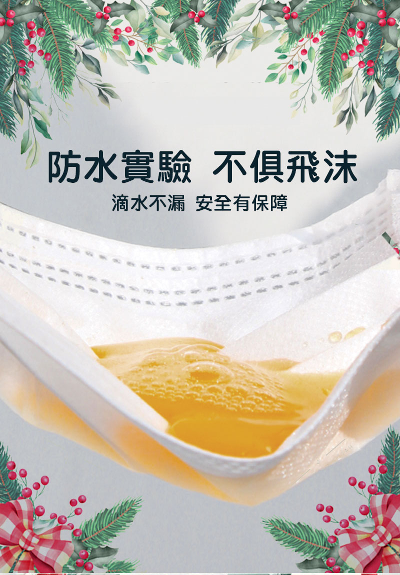 聖誕節交換禮物口罩 三層防護口罩 (50片/包)