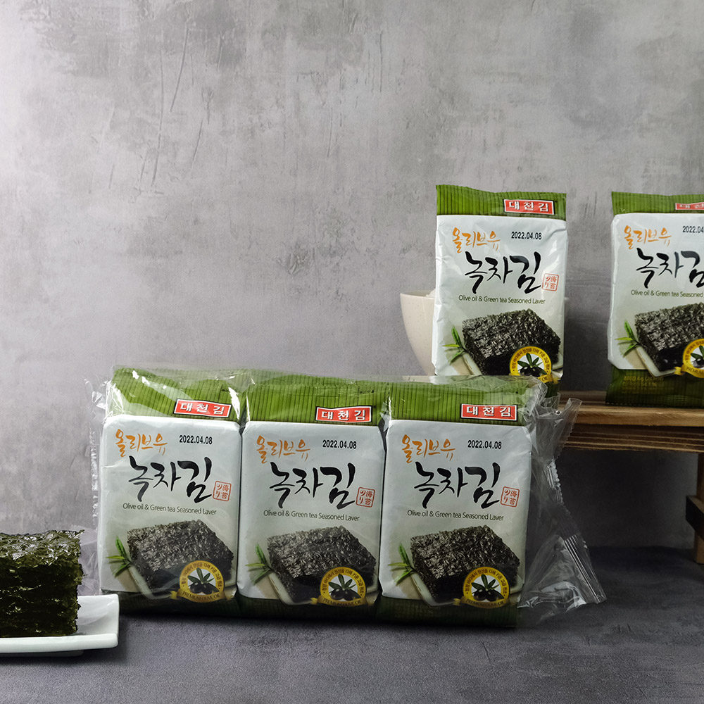 【韓味不二】韓式大川海苔(9入/袋) 傳統紫菜海苔／橄欖油綠茶海苔