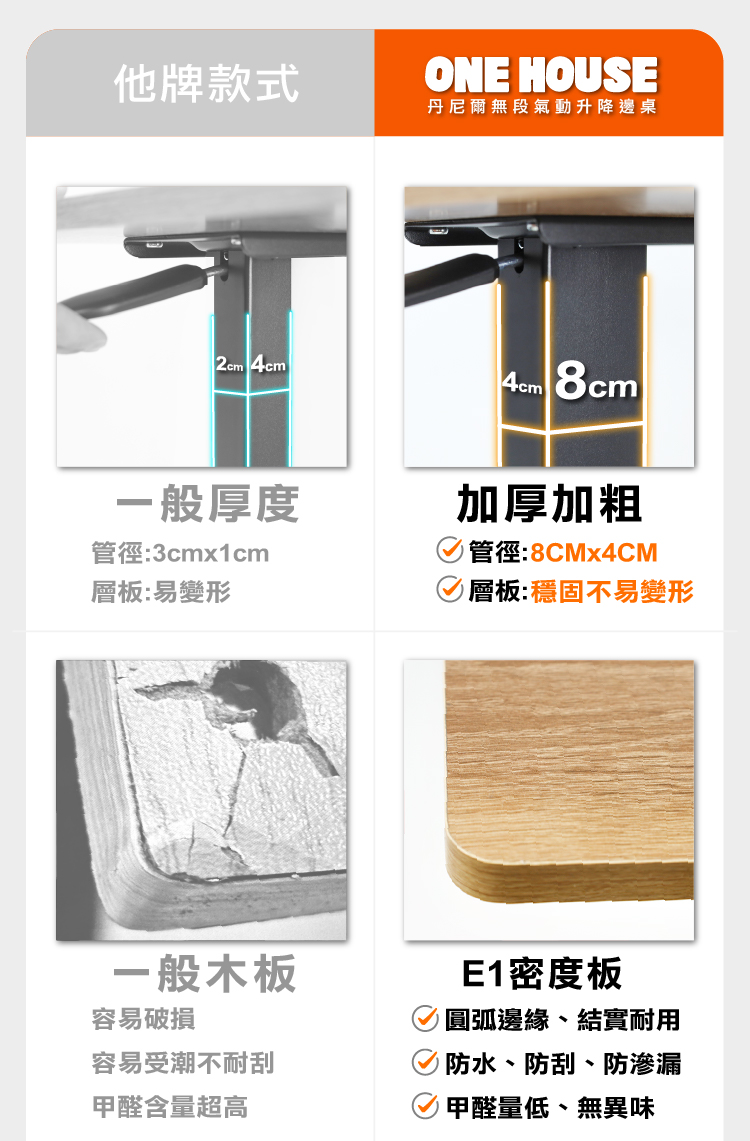 丹尼爾無段氣動升降邊桌