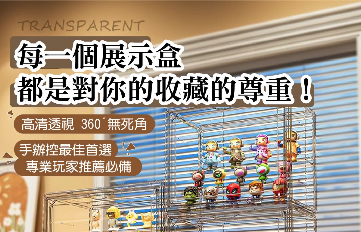 全透明階梯公仔玩具展示盒(30x17.9x24.6cm) 收納盒 壓克力盒 盲盒