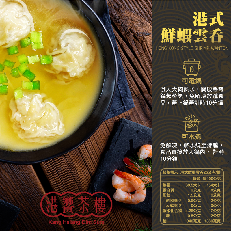 【港饗茶樓】五星港式點心任選(鮮蝦燒賣／珍珠丸／翡翠餃／雲吞／魚翅餃) 飲茶