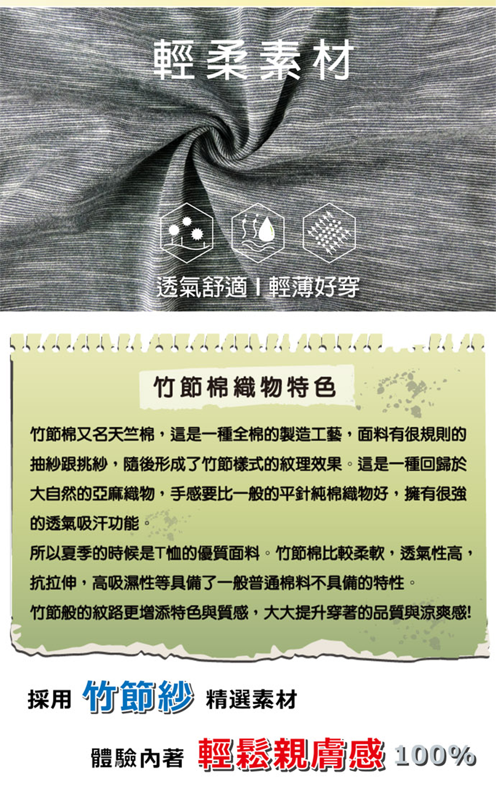 【芽比】台灣製舒適竹節紗平口褲 男內褲 四角褲 透氣吸濕排汗 M-XXL