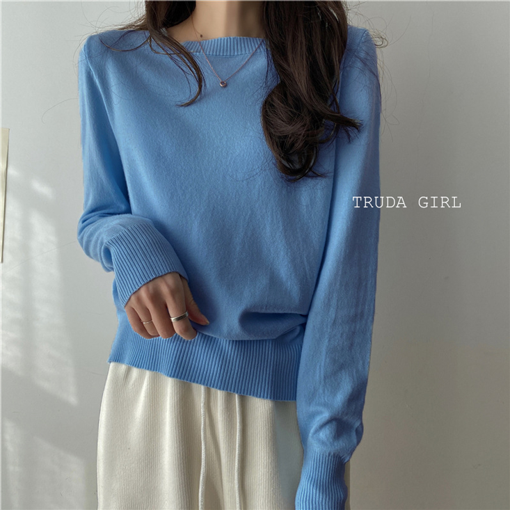 韓系百搭日常親膚保暖包心紗針織上衣 12色任選