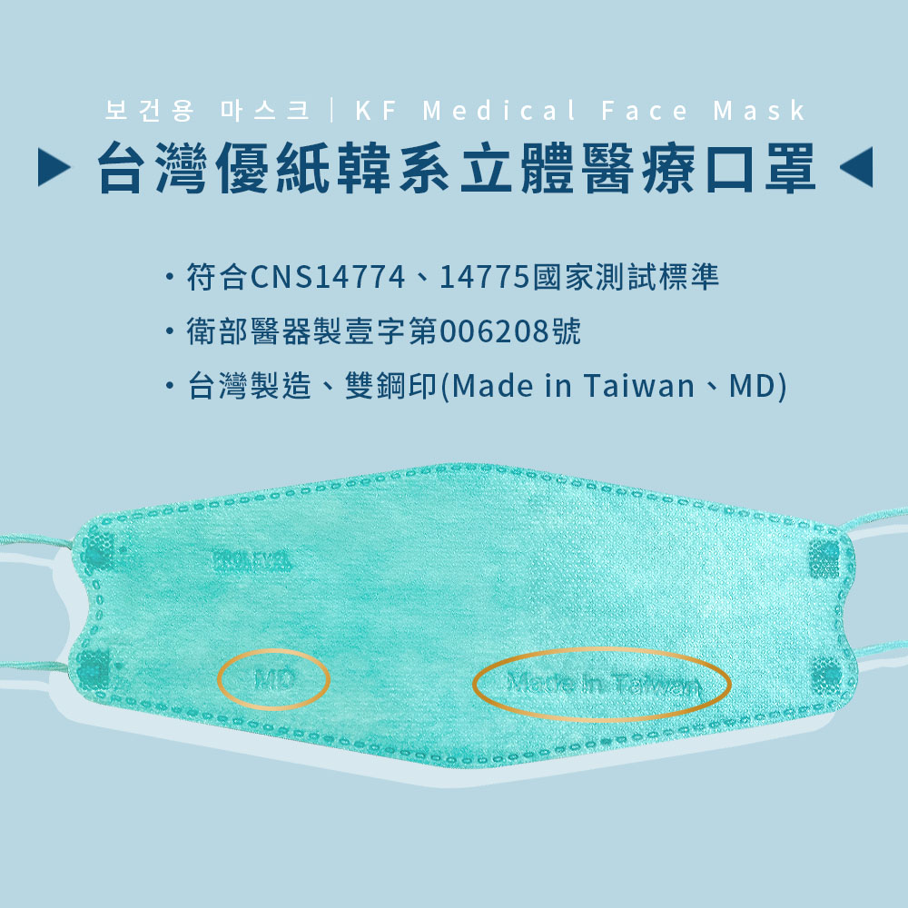 【台灣優紙】KF94款成人兒童醫療口罩(10片/盒)醫用口罩/成人口罩/兒童口罩