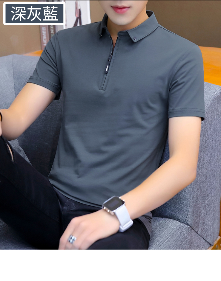 型男時尚吸濕排汗拉鍊領口POLO衫-3色可選 L-4XL