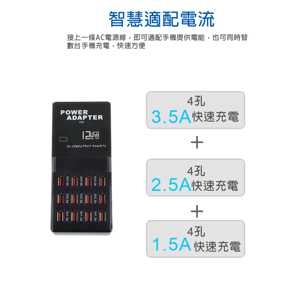 12孔USB智慧快充 XLD-868 