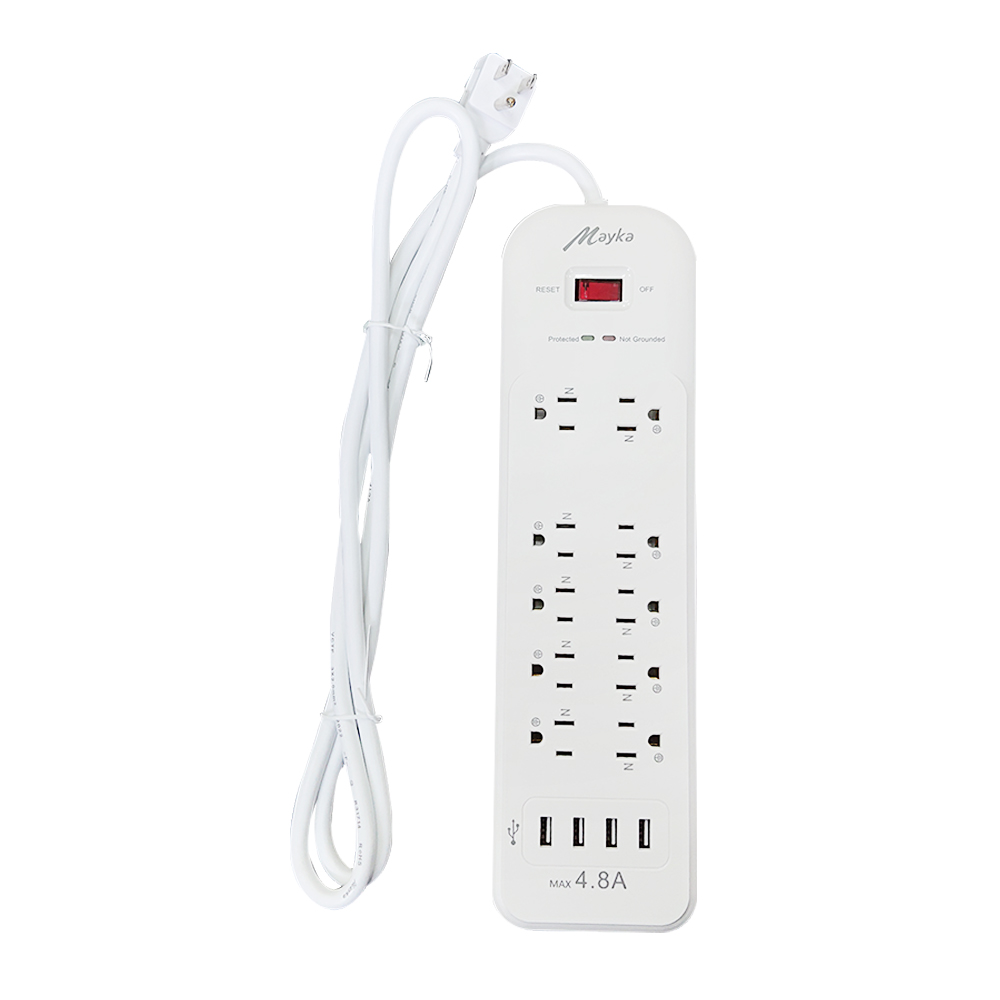 【明家】3孔1開10插5尺4USB 防雷快充延長線1.5m(SP-A023U4)