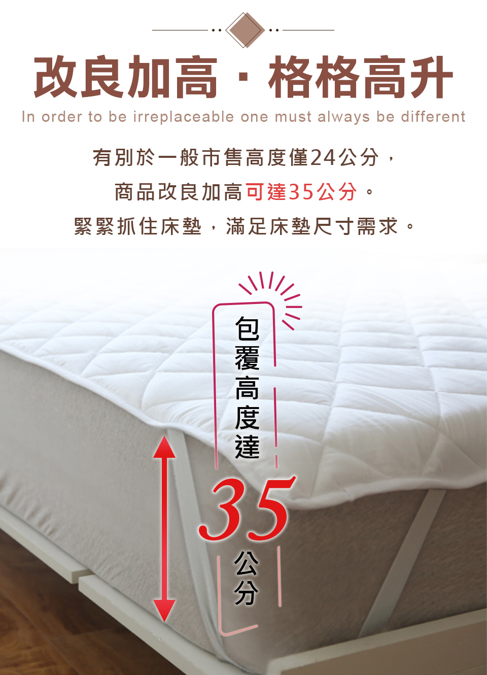 【J-bedtime】MIT無線絎縫保潔墊枕墊 (單人/雙人/ 加大)
