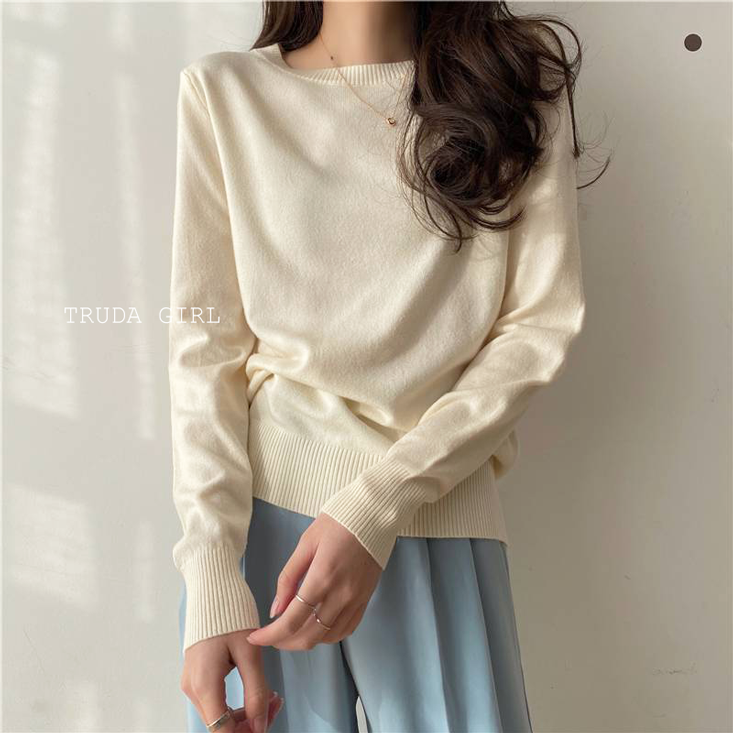 韓系百搭日常親膚保暖包心紗針織上衣 12色任選