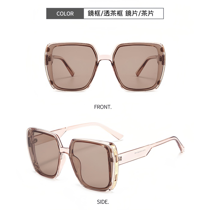 台灣製簡約時尚大方框抗UV400太陽眼鏡 墨鏡  3色 附眼鏡盒 素顏墨鏡