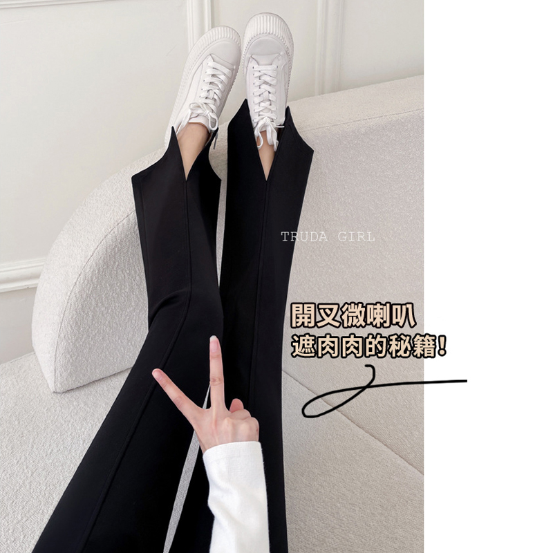 S-2XL全新美型修身西裝材質顯瘦微喇叭褲 休閒褲 西裝褲 