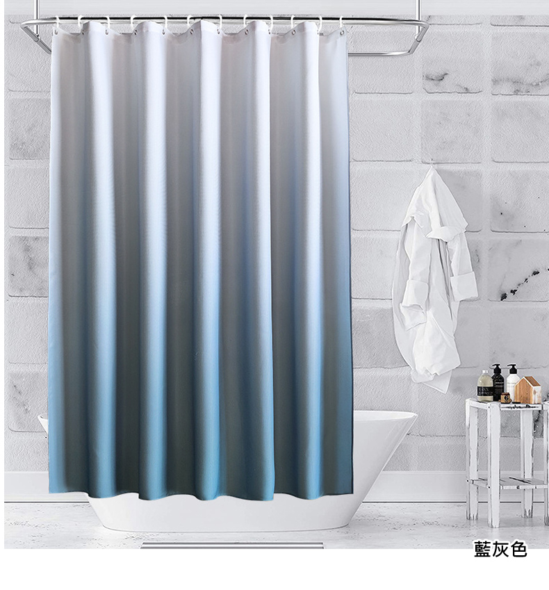 北歐色系加厚防水防霉浴簾 速乾 洗滌不掉色 浴室簾 (180x180cm)