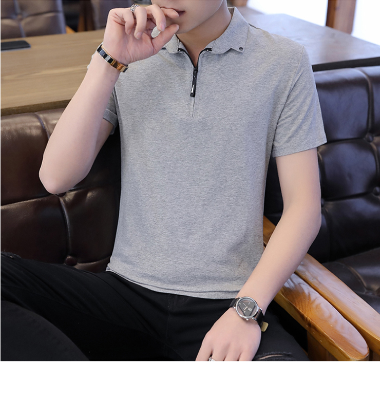 型男時尚吸濕排汗拉鍊領口POLO衫-3色可選 L-4XL