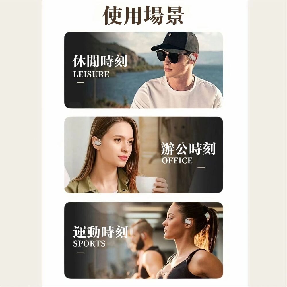 【ON WING】開放式耳掛藍芽耳機 附大容量充電倉 數位顯示電量 無線耳機