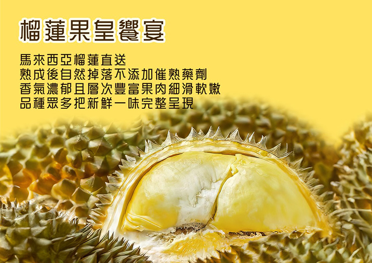 【馬來西亞】冷凍帶殼金貓王榴槤1A果1.6kg 冷凍榴槤 榴槤冰 榴槤肉 水果