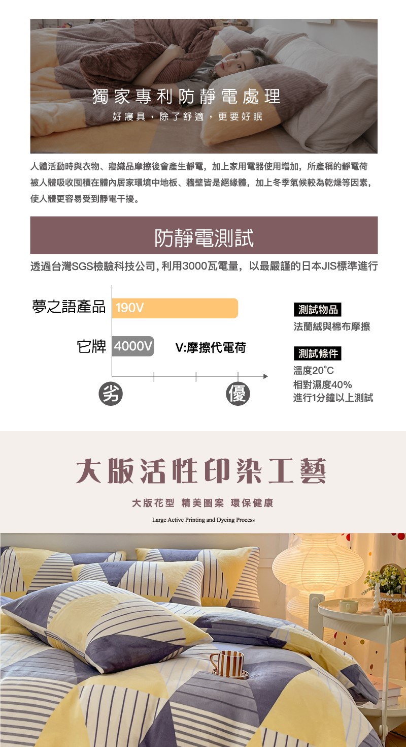 【夢之語寢具生活館】防靜電法蘭絨兩用被床包 單人/雙人/雙人加大