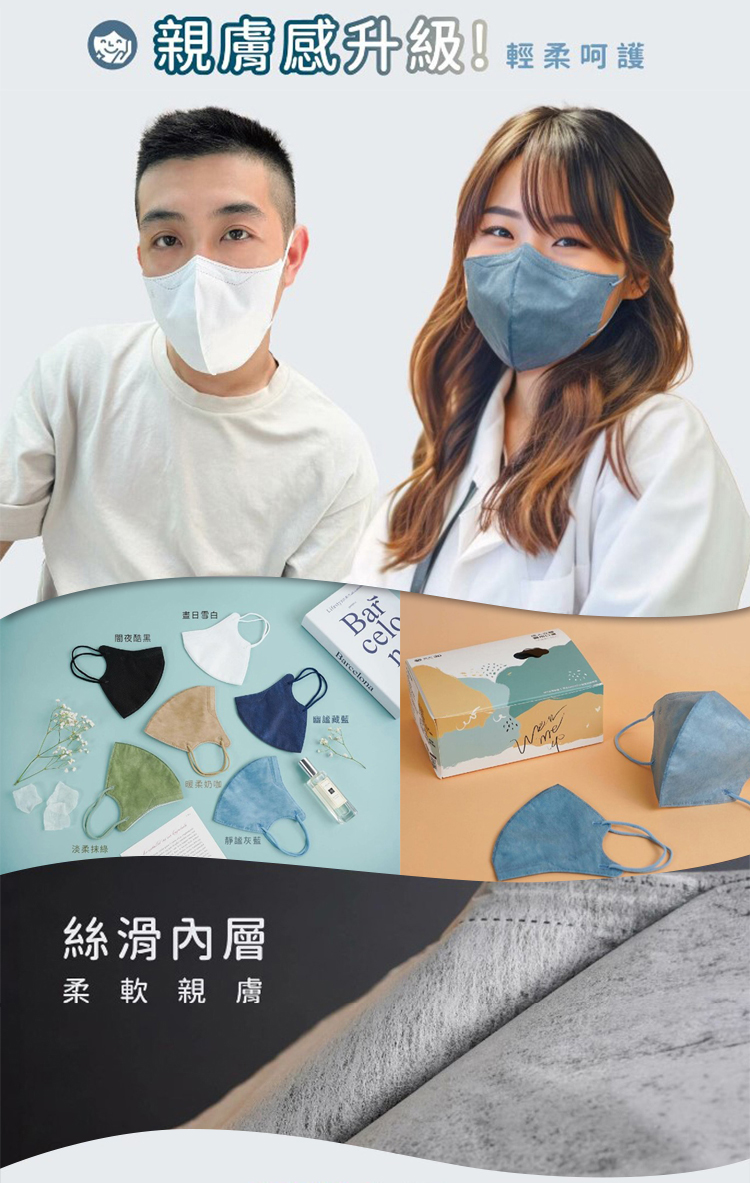 -【億宏】小臉成人3D立體醫用口罩 1盒50片 不沾妝 瘦臉口罩