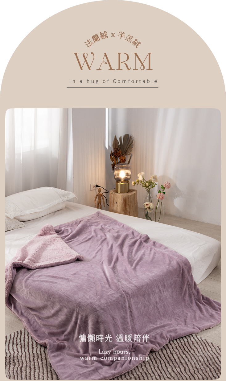 抗靜電加厚雙層法蘭絨x羊羔絨毯被