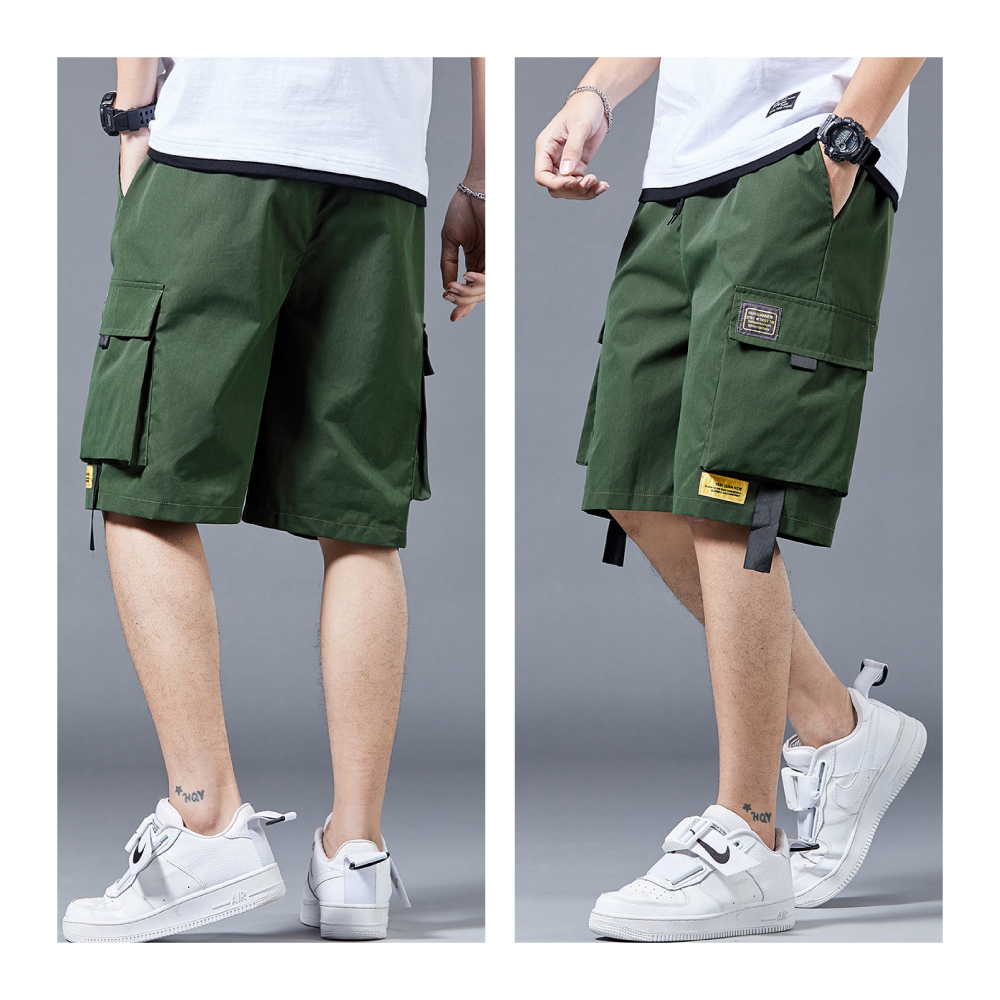 潮流美式工裝透氣寬鬆大口袋休閒短褲 3色可選 工作褲