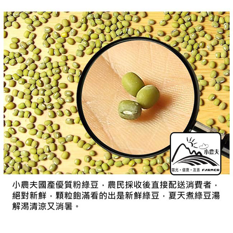      【小農夫】台南5號-國產粉綠豆5包組(500g/包)