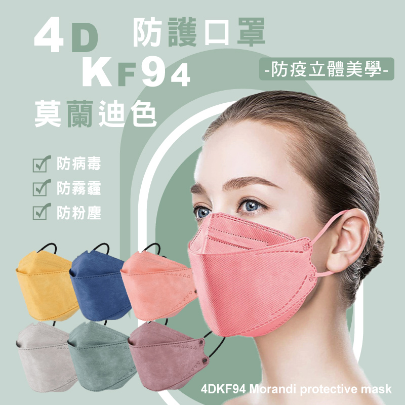 4D莫蘭迪韓版立體口罩 (10片/包)