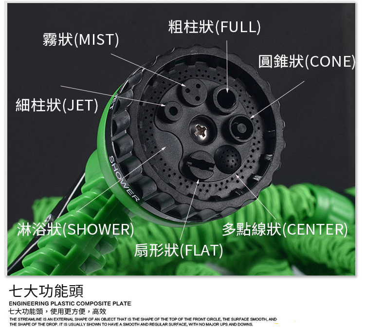 15M高壓洗車伸縮水管噴槍 自動伸縮