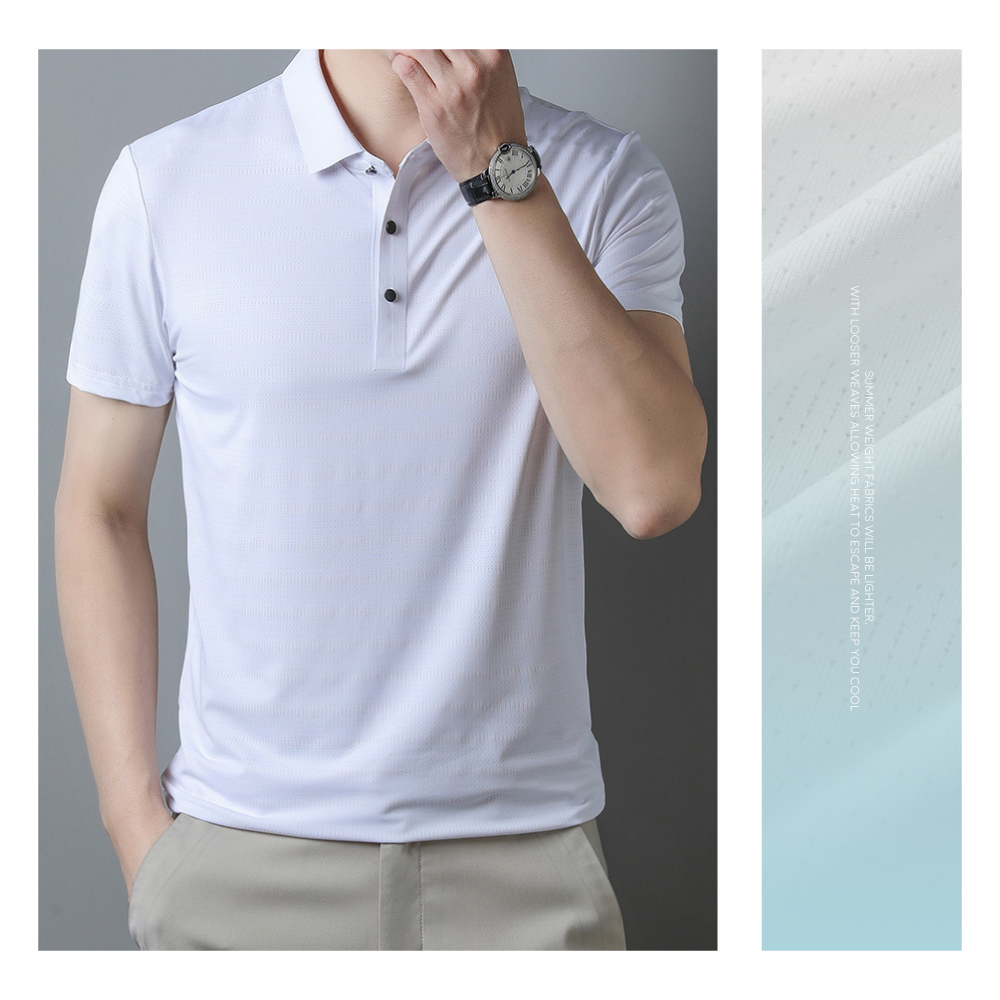 冰涼絲滑彈力透氣商務POLO衫 XL-3XL 三色可選