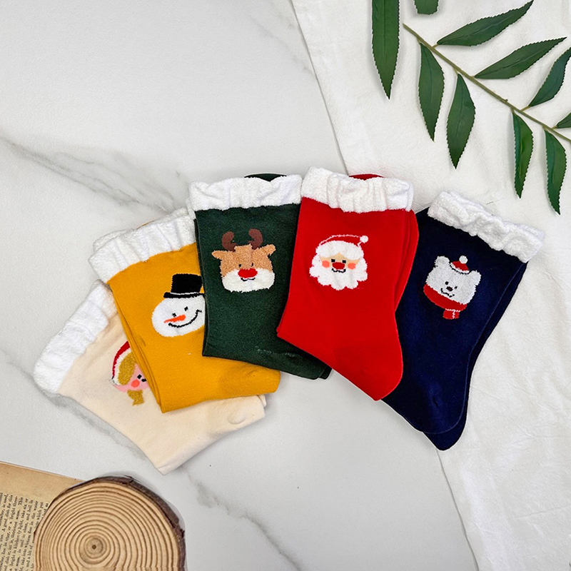 【凱美棉業】MIT台灣製 純棉單色刺繡聖誕襪 棉襪子 耶誕襪 聖誕禮物