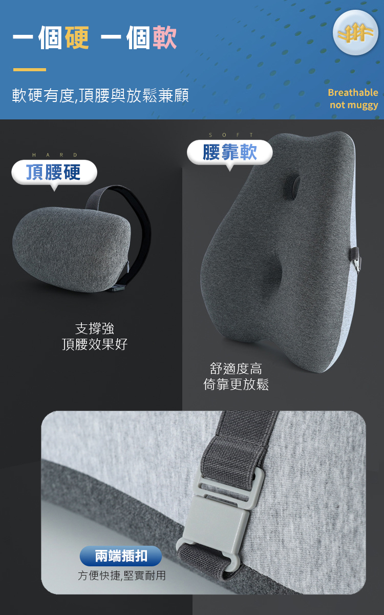 【WIDE VIEW】透氣記憶棉腰靠枕墊(MJ6292)