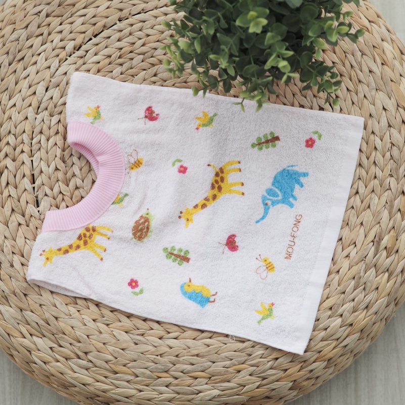 【凱美棉業】MIT台灣製親膚棉柔純棉吸水兒童圍兜 動物園款