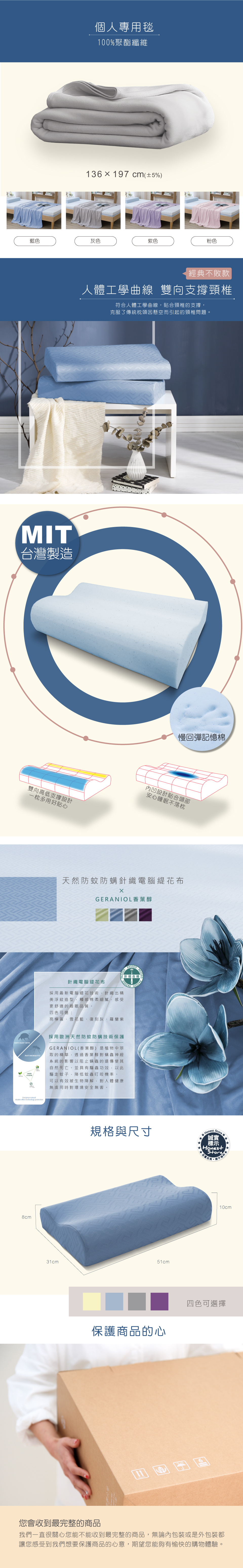 【House Door 好適家居】涼感布人體工學型記憶枕(10CM/買一送一)