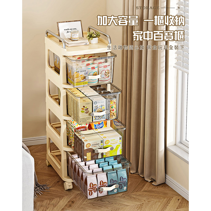 30面寬五層附輪抽屜收納櫃(收納櫃 置物櫃 推車)