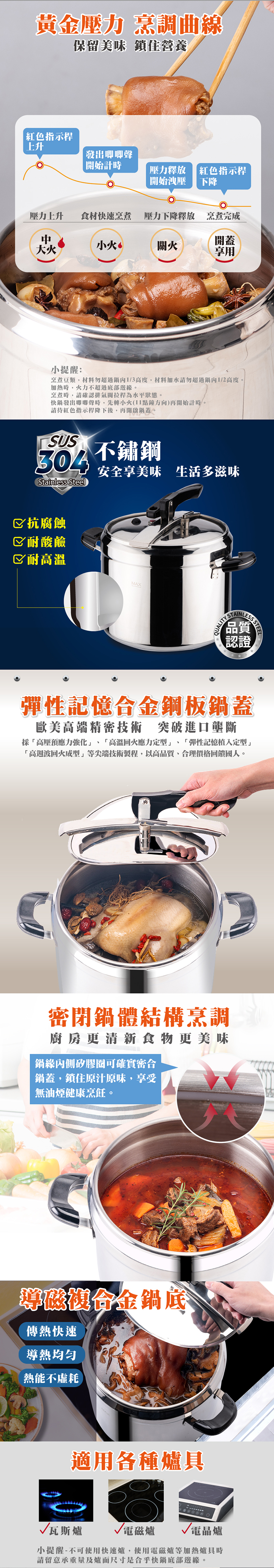 【CookPower鍋寶】壓力快鍋全系列 電磁爐適用 (歐風快鍋/義大利式快鍋)