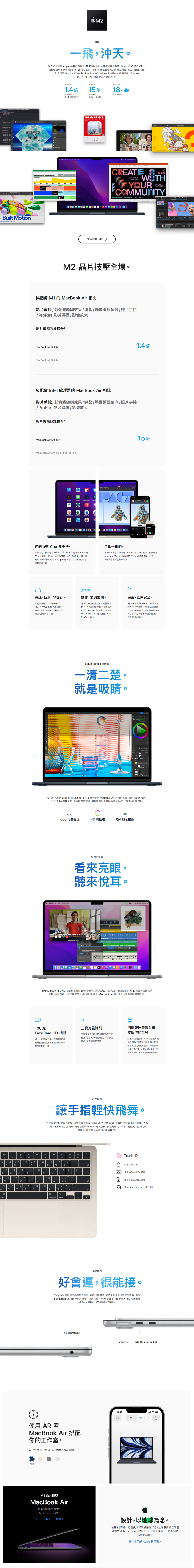 【APPLE】MacBook Air M2晶片 8G/256G/512G 13吋
