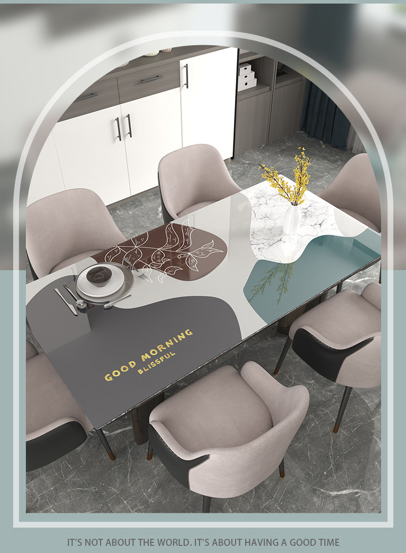 莫蘭迪防水防油防髒軟桌墊 低調奢華 餐桌 工作桌 保持乾淨 (小/大)