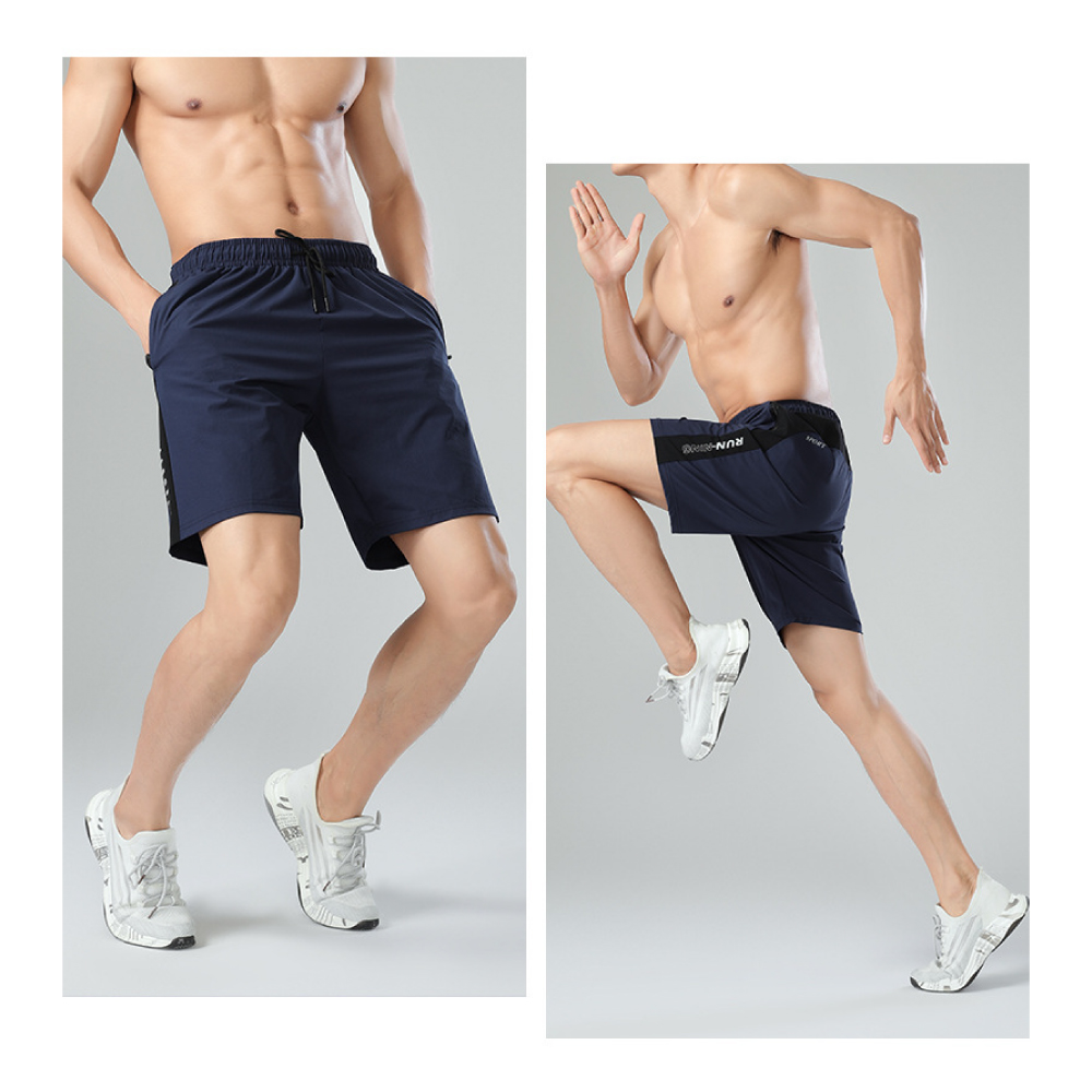 XL-4XL 輕量科技鬆緊腰慢跑速乾運動短褲 三色可選