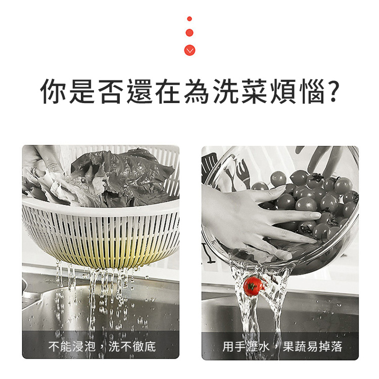 360度旋轉鎖扣式雙層蔬果瀝水籃