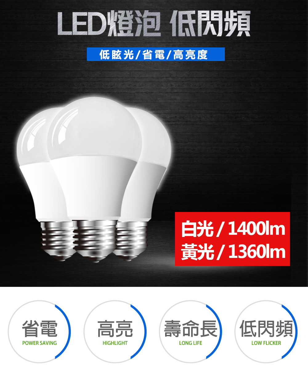 北美品牌13W高亮度LED燈泡一年保固(白光/黃光)