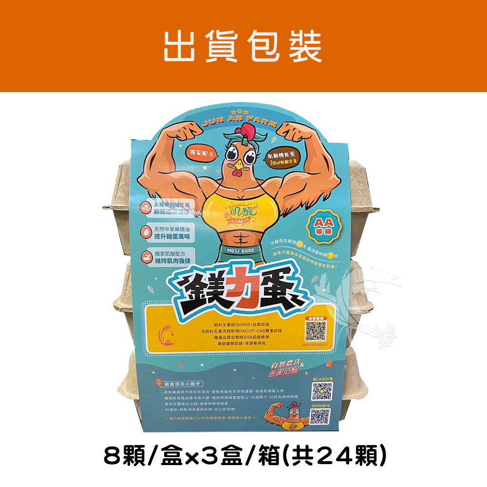 【鈞安牧場】專利配方鎂力機能蛋_白蛋 8顆x3盒 產地直送